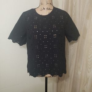 Large black lace top